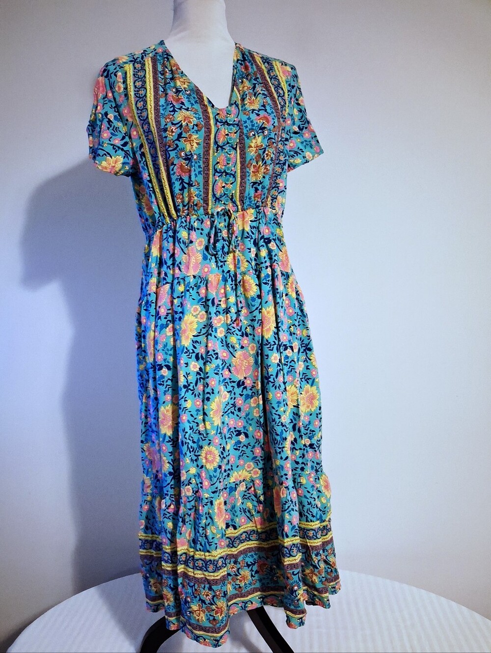 Boho Floral Midi Dress Size Large